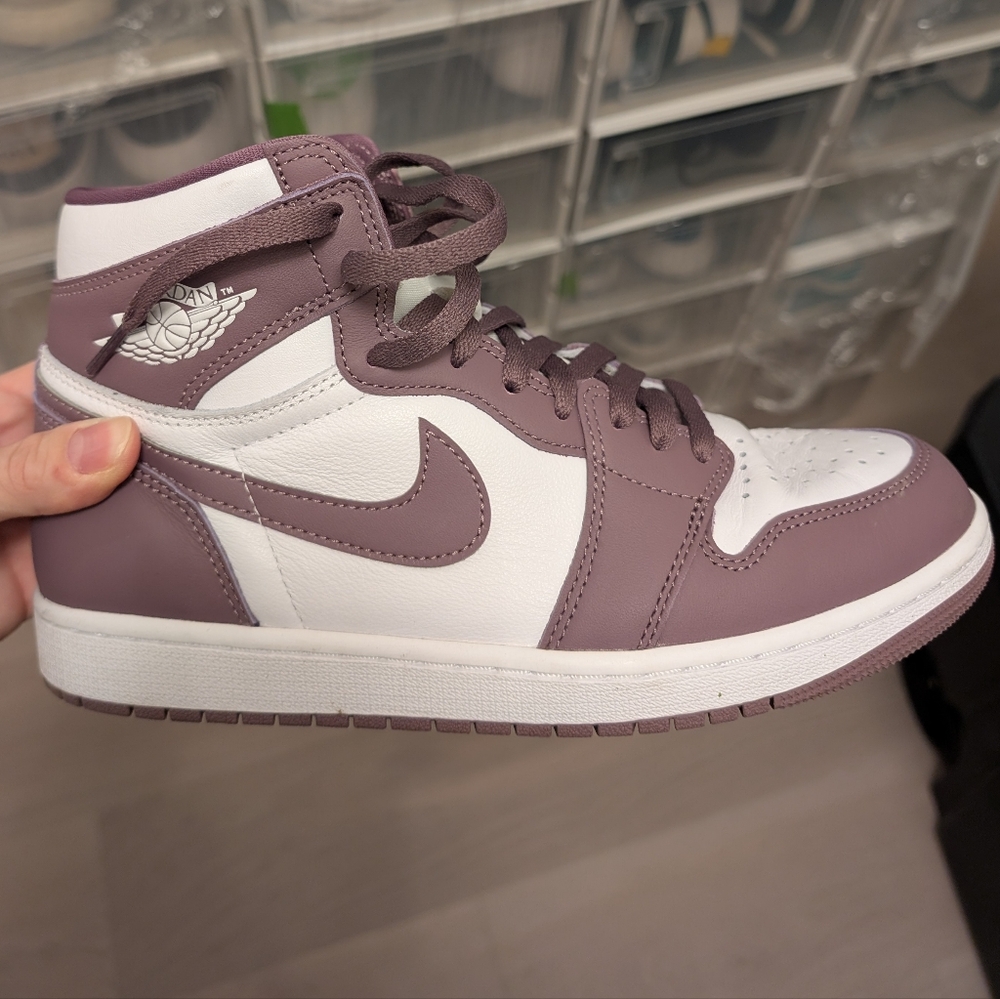 Nike Air Jordan 1 High Top Sneakers - Purple and White